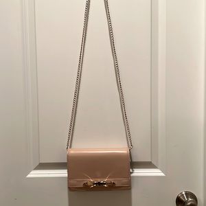 Ted baker Convertible leather crossbody bag and clutch purse in nude color